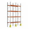 Majster Regál Palettenregale - Grundregal - 600 - 185 - 110 - 4 - 1000 - 2 - wire mesh - protector, Pozinkované/Oranžová