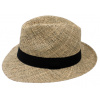 Fiebig - Headwear since 1903 Pánsky slamený Bogart klobúk s kratšou krempou z morskej trávy s čiernou stuhou - Fedora Veľkosť: 55 cm (S)
