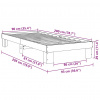 VidaXL Rám postele bez matraca 90x200 cm Dub z masívneho dreva - Hnedá - 239900-253453