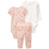 CARTER'S Set 3dielny body dl. rukáv, body kr. rukáv, legíny Pink Dragonfly dievča 12m/ veľ. 80