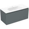 Mexen Orio, kúpeľňová skrinka 100 cm s umývadlom Vela, 1 zásuvka, grafitová matná/biela matná, 91A10-10047-1-BF66-W23M01