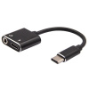 XZT audio a napájací adaptér 2v1 / USB-C / 3.5mm Jack + USB-C / čierny