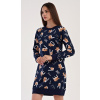 Vienetta Dámska nočná košeľa s dlhým rukávom Macko Farba: Modrá - tmavo, Veľkosť: M