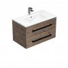 Swiss aqua technologies Koupelnová skříňka s černou úchytkou a umyvadlem SAT Cube Way 80x53x46 cm dub Wellington mat CUBE46C802DWMOD
