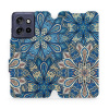 Flipové pouzdro Mobiwear - Motorola Edge 50 Neo - V108P Modré mandala květy (Knížkové flip pouzdro, obal, kryt na mobil Motorola Edge 50 Neo - V108P Modré mandala květy, materiál Umělá kůže + TPU - oc