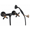 MORAVA RETRO - Sprchový set s batériou, Čierna matná/Stará mosadz (Bronz) MK180.5/2CMATSM, RAV Slezák Farba: Čierna matná/Stará mosadz (Bronz), Rozmer: 100 mm