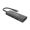 Swissten USB-C Hub 4-in-1, čierna