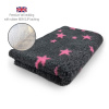 DRYBED Premium Vet Bed Hviezdy antracitový + fuchsia 100 x 75 cm