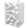 Mexen Kioto, sprchová zástena Walk-In 70 x 200 cm, 8mm číre sklo biely vzor, zlatý matný profil, 800-070-101-55-97