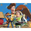ZUTY Maľovanie podľa čísel - WOODY OBJÍMAJÚCI BUZZE (PRÍBEH HRAČIEK) Rámovanie: vypnuté plátno na rám, Rozmer: 80x100 cm