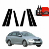 6 v 1 Čierna fólia na stĺpiky pre Škoda Octavia 3 Kombi 5D (2017-2020)