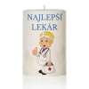 Dekoračná palmová sviečka - Najlepší lekár - Valec - 13cm / 7,5cm - 480g