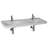 Jika CUBITO Dvojumývadlo 130x48,5cm s dvoma otvormi pre batérie, biele H8144200001041