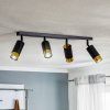 EMIBIG LIGHTING Stropné bodové svetlá Kumo čierne/zlaté 4-plameňové - 965/4