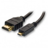 Video kábel micro HDMI samec - HDMI samec, HDMI 1.4 - High Speed with Ethernet, 1m, čierna, DOPREDAJ