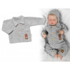 Pletený svetřík s knoflíčky Boy, Baby Nellys, šedý - 62 (2-3m)