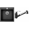 Set Sinks (dřez Viva 455 Metalblack 74 + baterie Legenda S Metalblack 74) VIV74LESGR74