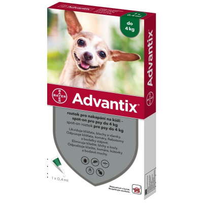 Bayer Animal Health Advantix spot-on pro psy do 4 kg 1x0,4ml