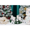 Sviečka MagicHome Vianoce, 4,8x8 cm, valcová, bal. 4 ks, biela, s glitrami, adventná