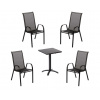 IWHome Jídelní set REUS antracit + 4x židle VALENCIA 2 černá IWH-10150040