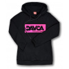 Dámska bavlnená mikina s kapucňou DAVCA ružové logo S