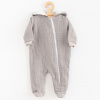 Dojčenský mušelínový overal s kapucňou New Baby Comfort clothes sivá Sivá 80 (9-12m)