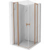 Mexen, Mexen Mist L Duo sklápací sprchový kút 90 x 90 cm, transparentný, brúsená meď - 8A4L-090-090-65-00