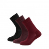 Sada dámskych vlnených ponožiek Devold Daily merino Medium 3pack WMN beetroot 36-40