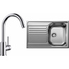 Set Blanco 04-C 25 (dřez Tipo 45 S Compact Přírodní lesk + baterie Mida Chrom)