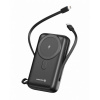 Swissten Powerbanka PD 22,5 W 20 000 mAh, MagSafe s integrovanými káblami USB-C a Lightning - čierna