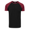 Raglan Contrast Tee - blk/burgundy 4XL