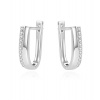 Beneto Stylové stříbrné náušnice se zirkony AGUC1433