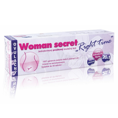 Woman secret Right time Ovulačný test 20v1 1 prúžkový ovulačný test