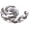 Mantinel do postieľky T-tomi Pletený mantinel 180 cm, white / grey / anthracite (8594166547032)