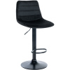 Design-Shop Barová stolička Lex - zamat, čierny rám - čierna