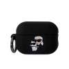 Silikónové puzdro Karl Lagerfeld 3D logo NFT Karl and Choupette pre AirPods Pro 2 Black