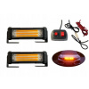 LAMPA STROBOSKOP ORANŽOVÁ S ATRAPOU 4ks 16 cm 12V 24V komplet s diaľkovým ovládačom