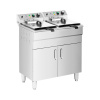Elektrická dvojitá fritéza - 2 x 16 l - 10 000 W - 400 V - spodná skrinka - vypúšťací kohútik - Royal Catering RCPKF 26DSH