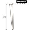 Noha nábytku Wagner, vlásenka, 71 cm, železná matná