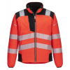 PORTWEST HI-VIS PW3 T402 / Reflexná softshellová bunda - HV červená/čierna M