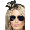 Čiapka mini - POLICAJTKA - MINI COP - čierna s čelenkou, dámska