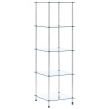 Regál s 5 policami, priehľadný 40x40x130 cm, tvrdené sklo-ForU-249506