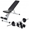 zahrada-XL Posilňovacia lavica so sadou činiek barbell a dumbbell 30,5 kg 275351