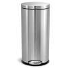 Simplehuman Pedálový kôš 30 l, okrúhly, matná oceľ, FPP