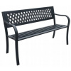 Záhradná lavička GardenLine kovová čierna s operadlom 125 x 33 cm