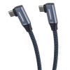PremiumCord USB-C 2x zahnutý kabel ( USB 3.2 GEN 2x2, 5A, 100W, 20Gbit/s ) bavlněný oplet, 3m ku31cj3