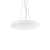 Sklenený závesný luster SMARTIES SP3 D40, biela farba | Ideal Lux