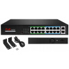 PoE Switch 16 portov, 160W, 2x uplink RJ45 1 Gbps