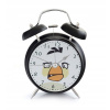 Hlasný budík s retro zvonmi čierne nahnevané vtáky (Hlasný budík s retro zvonmi čierne nahnevané vtáky)