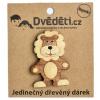Dvěděti Drevený magnet Veľký stojaci lev